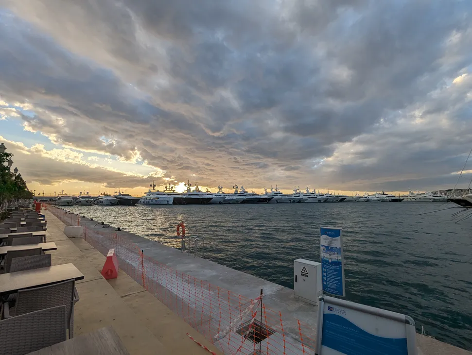 A scenic view at Flisvos Marina