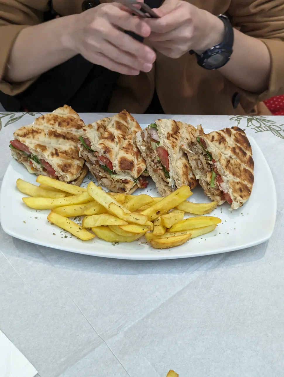 A picture of a chicken gyros (γύρος) skepasti