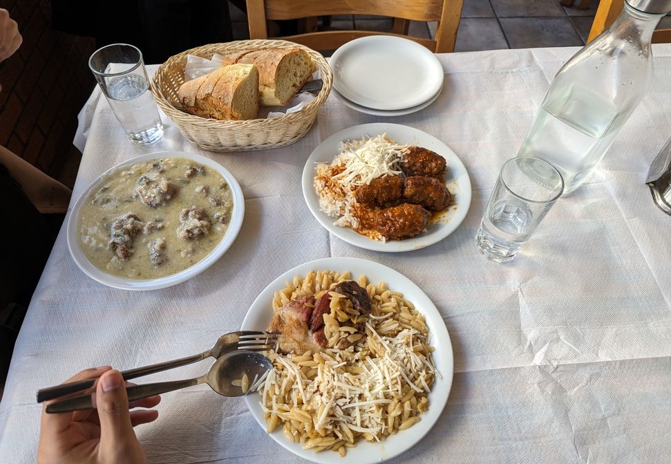 A picture of traditional homemade Greek food