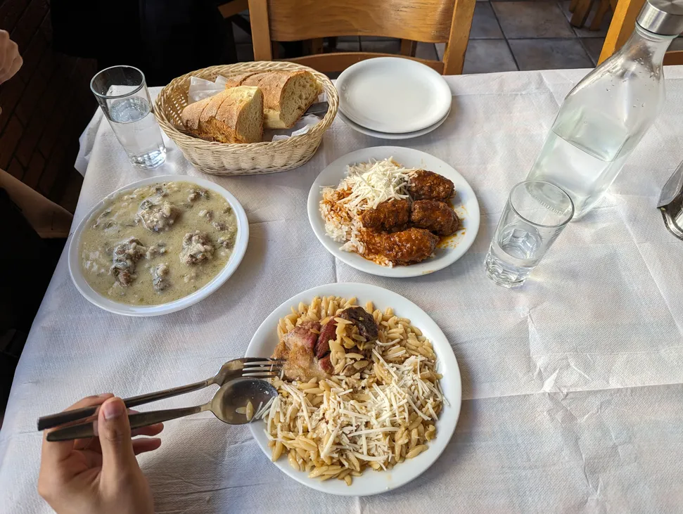 A picture of traditional homemade Greek food