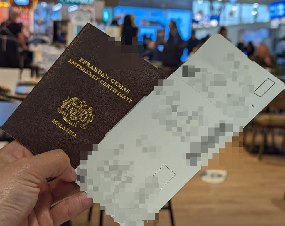 Emergency passport along with issued flight ticket