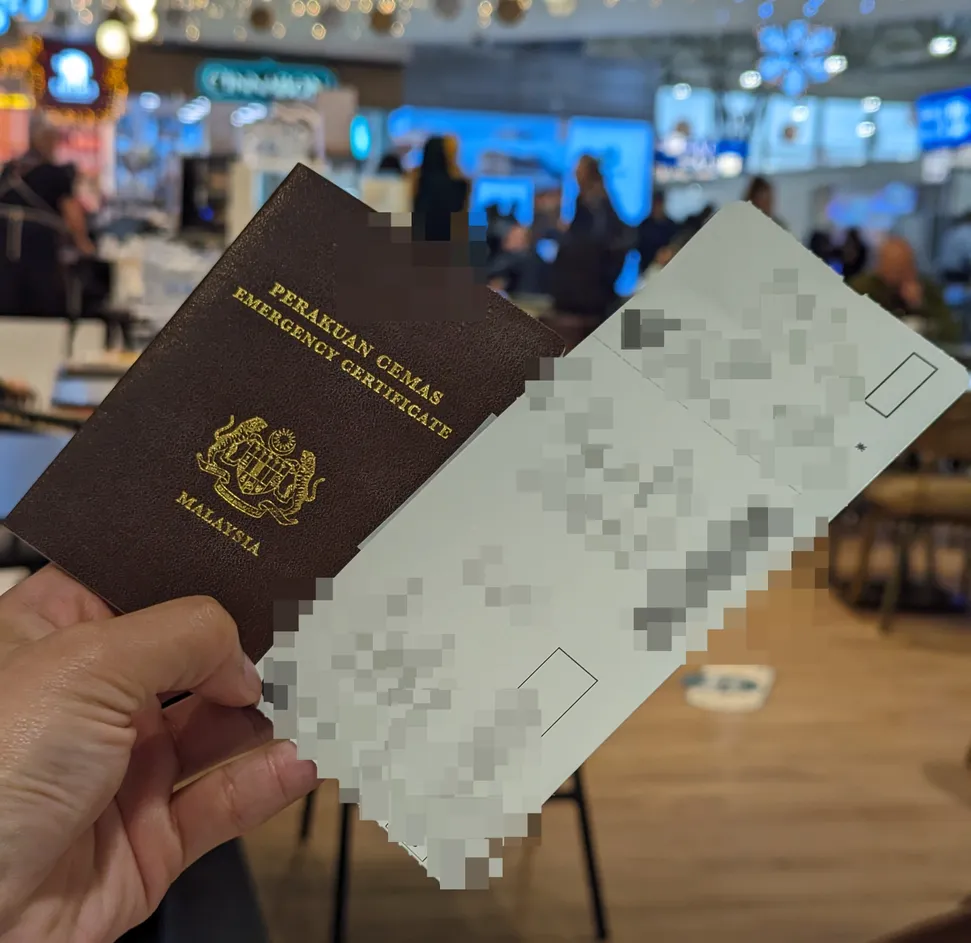 Emergency passport along with issued flight ticket